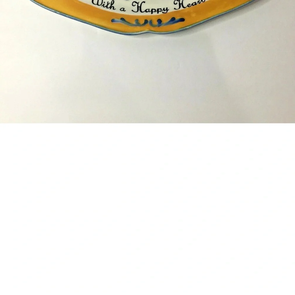 Fitz and Floyd Yellow‎ and Blue Decorative Wall Plaque